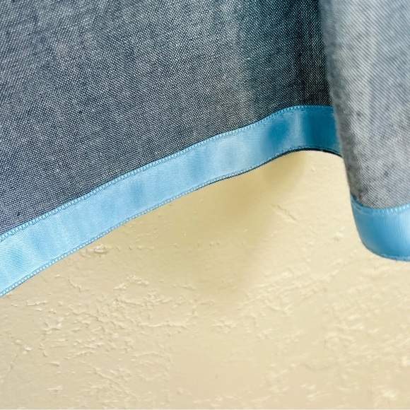 MI GOLODRINA FLORES SHIFT DRESS EMBROIDERED CHAMBRAY DENIM SIZE LARGE - Picture 4 of 8